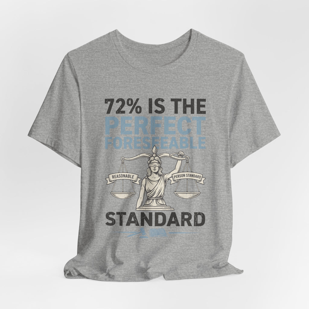 72% Is the Perfect Foreseeable Standard Law School Tee, Light Colors | Law Frog RN Esq.