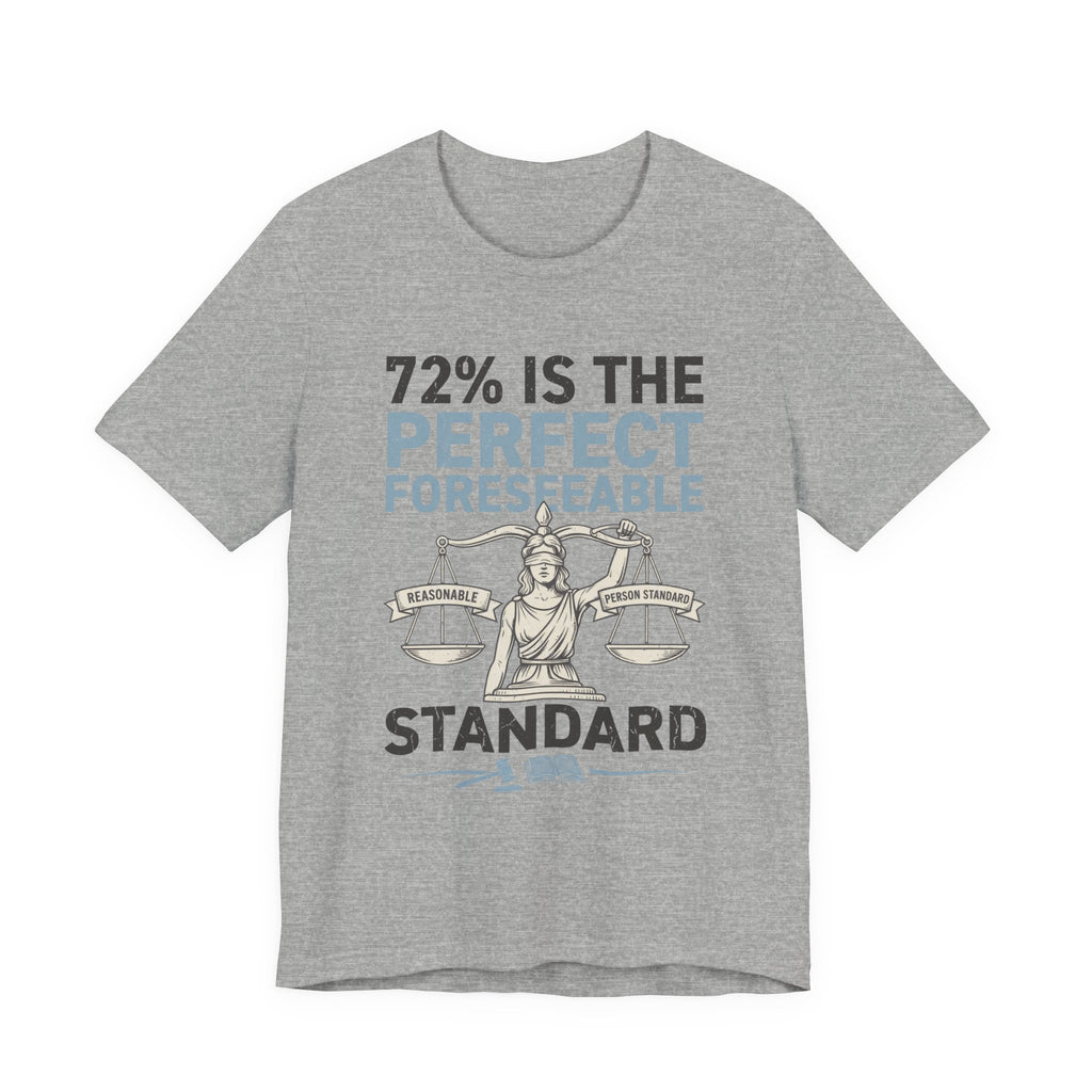 72% Is the Perfect Foreseeable Standard Law School Tee, Light Colors | Law Frog RN Esq.