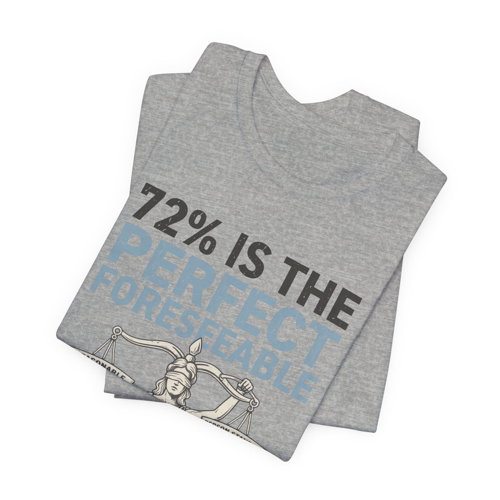 72% Is the Perfect Foreseeable Standard Law School Tee, Light Colors | Law Frog RN Esq.