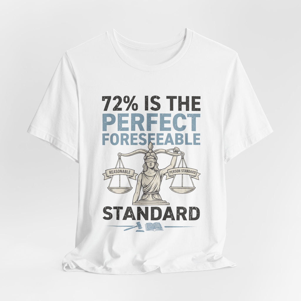 72% Is the Perfect Foreseeable Standard Law School Tee, Light Colors | Law Frog RN Esq.