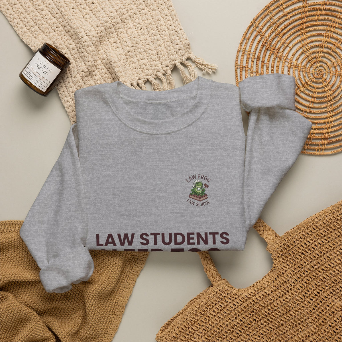 Law Students Sleep Too Crewneck Sweatshirt | Law Frog RN Esq.