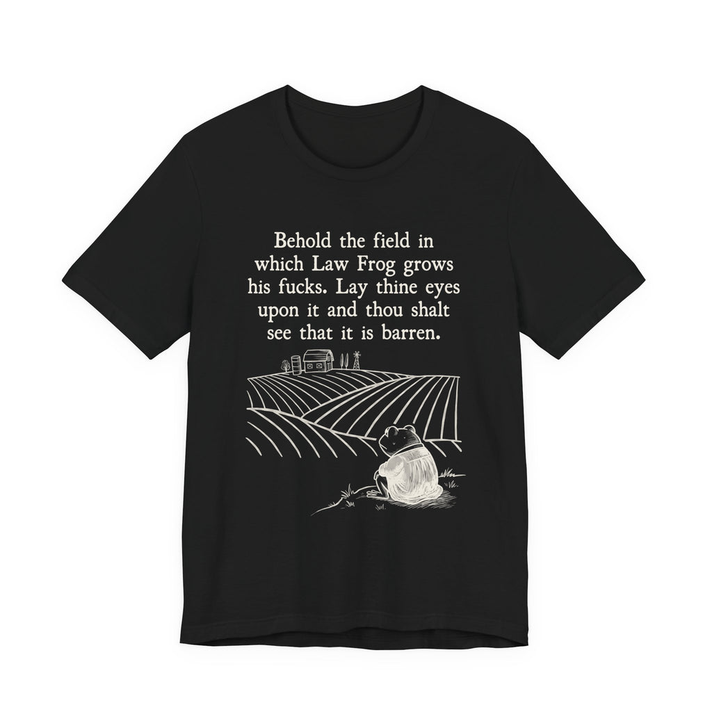 Behold the Field Law Frog Tee, Dark Colors | Law Frog RN Esq.
